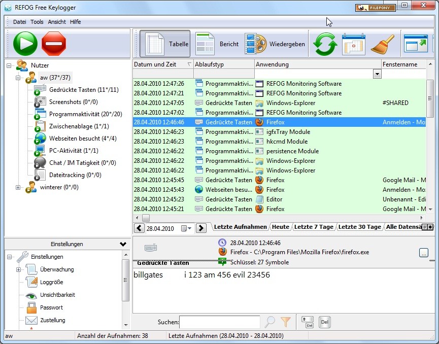 refog keylogger free download cnet